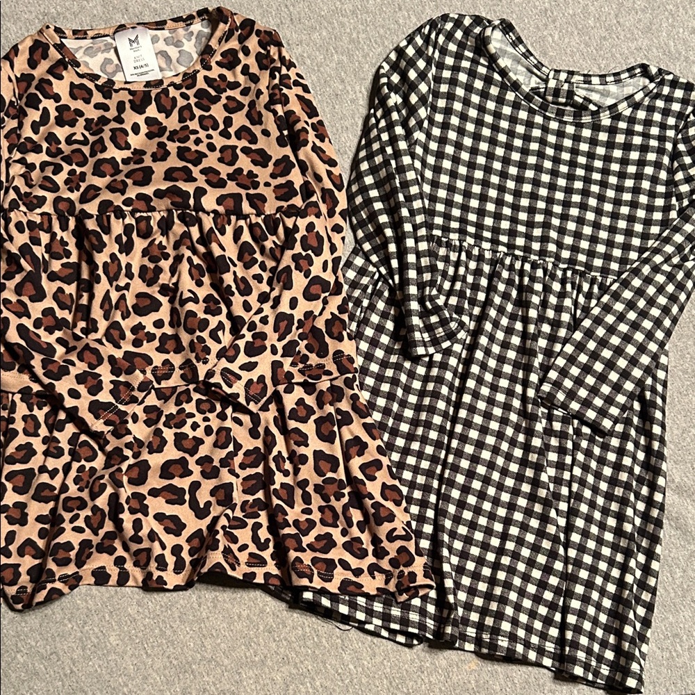 Leopard and Checkered Pattern Dresses